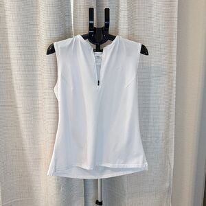 White Golf Tennis Zip-Front Tank Top
